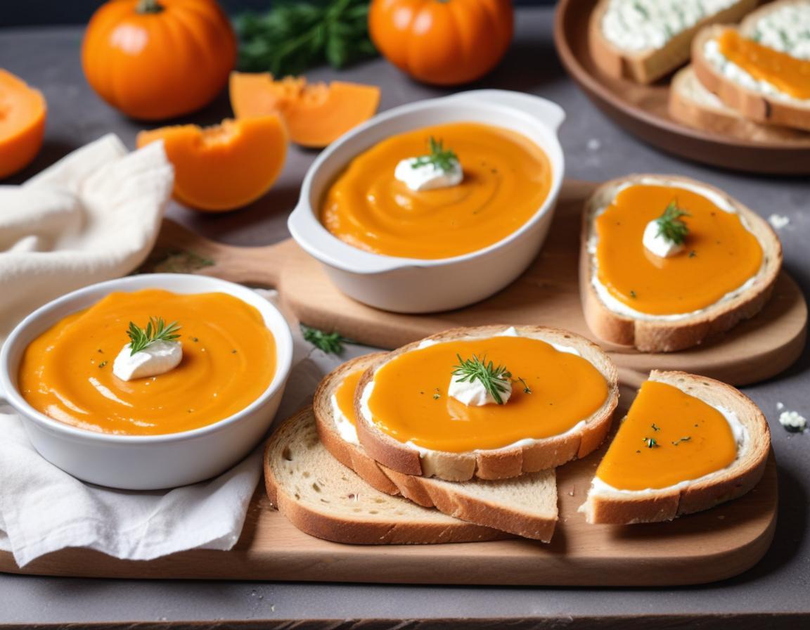 Velouté de Potimarron et Tartines Croustillantes au Chèvre