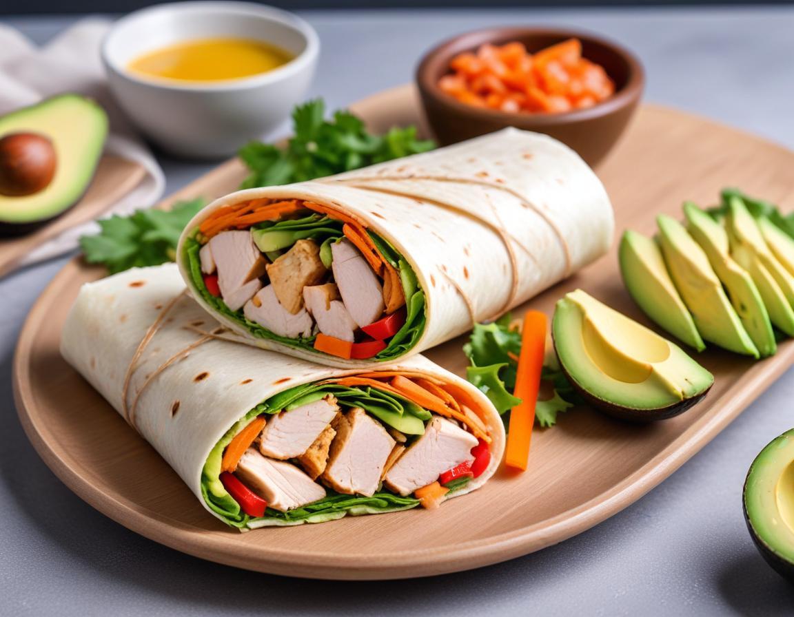Wrap au Poulet, Avocat et Crudités