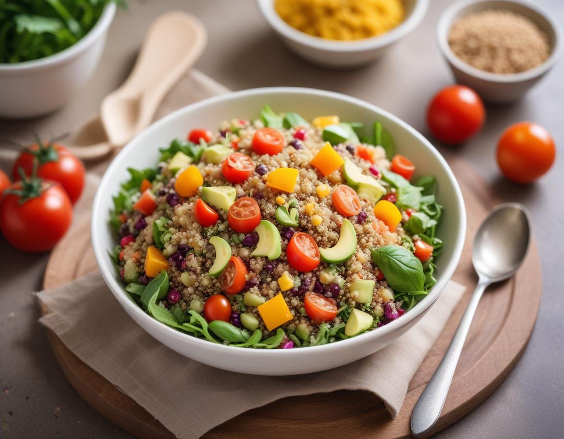 Salade de quinoa aux légumes printaniers
