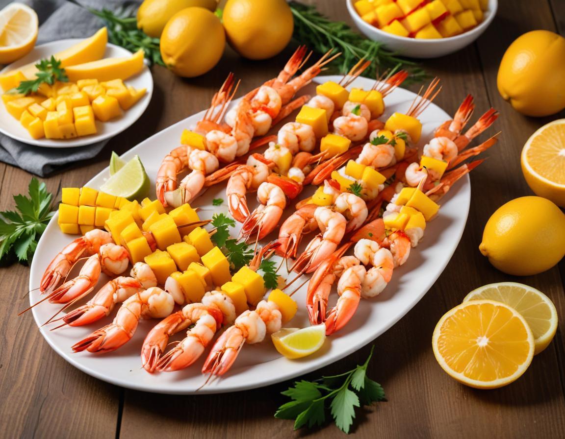 Brochettes Festives de Crevettes et Mangue Épicée