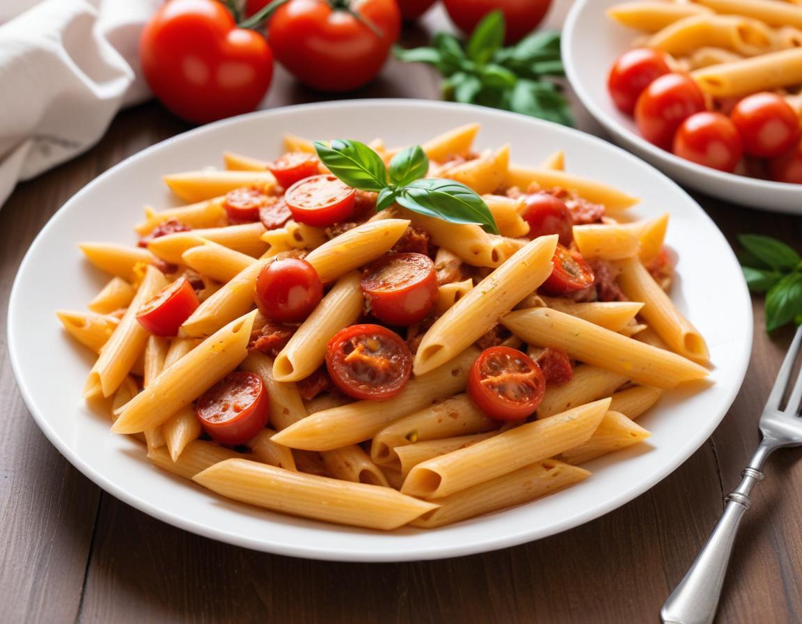 Penne au chorizo, thon et tomates cerises