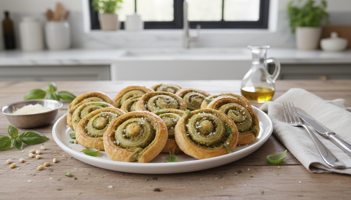 Mini-Palmiers au Pesto et Parmesan