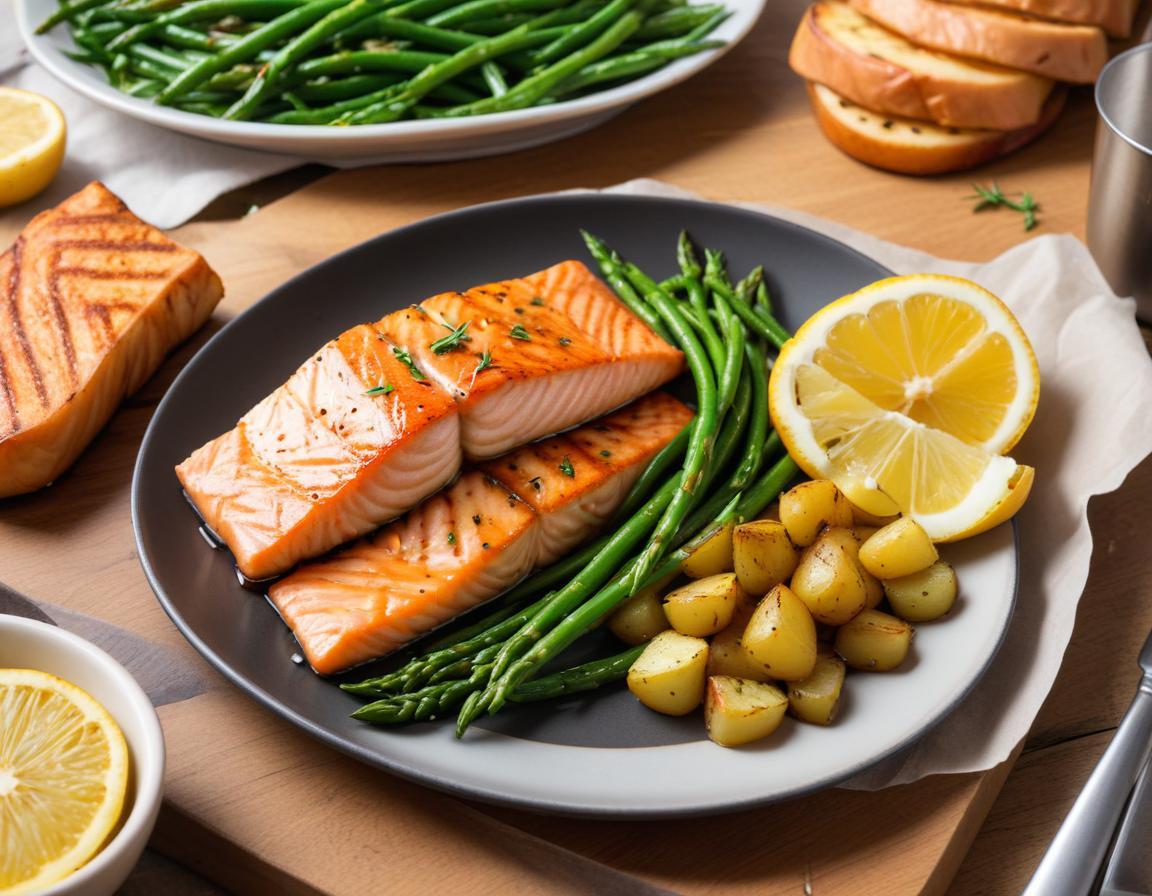 Saumon Grillé à la Plancha, Haricots Verts et Pommes de Terre Nouvelles