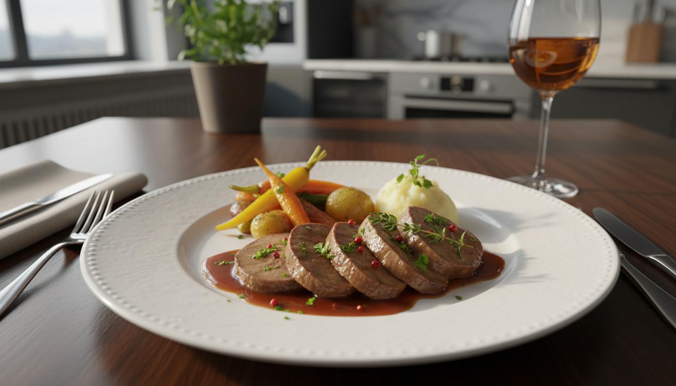 Langue de bœuf fondante à la sauce Madère au Cookeo