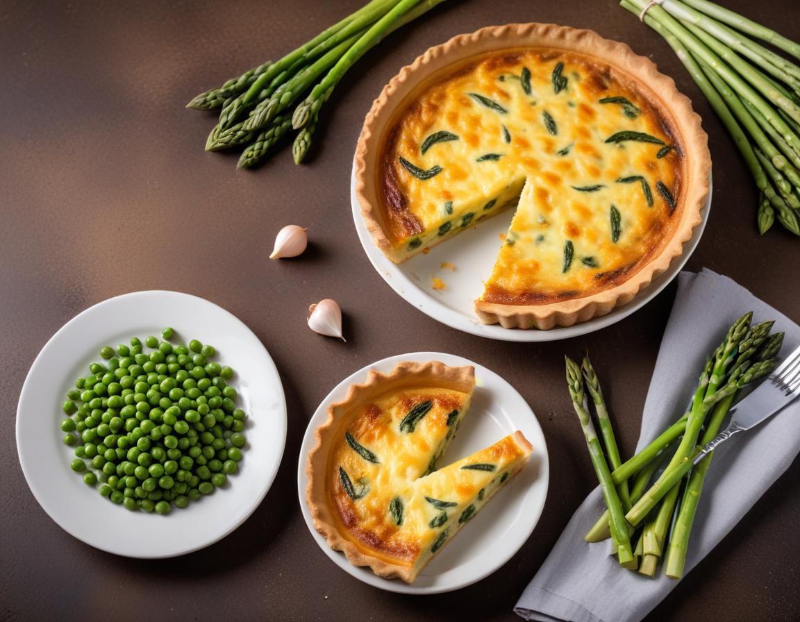 Quiche printanière aux asperges et petits pois