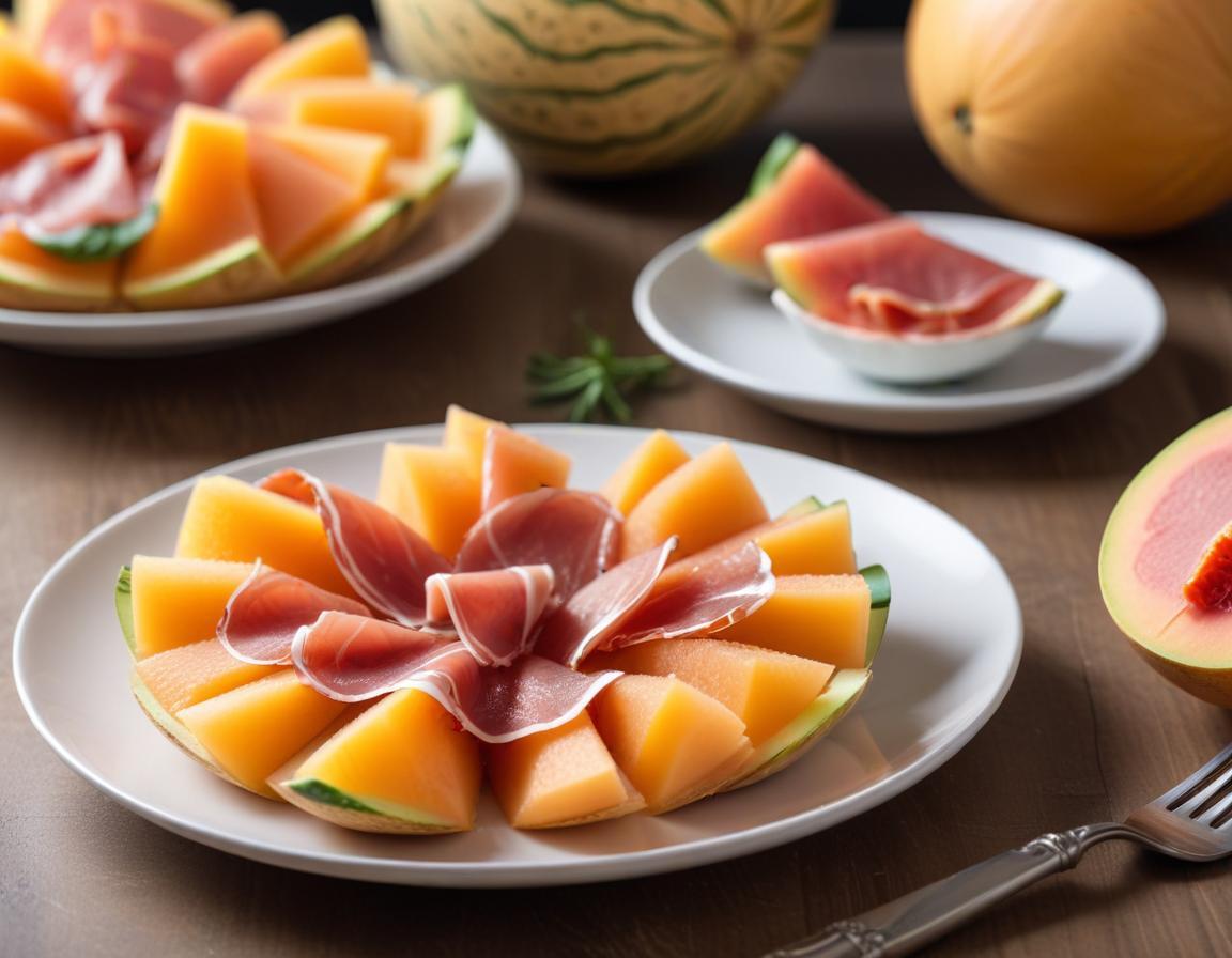 Sphères Éclatantes de Melon et Prosciutto Croustillant