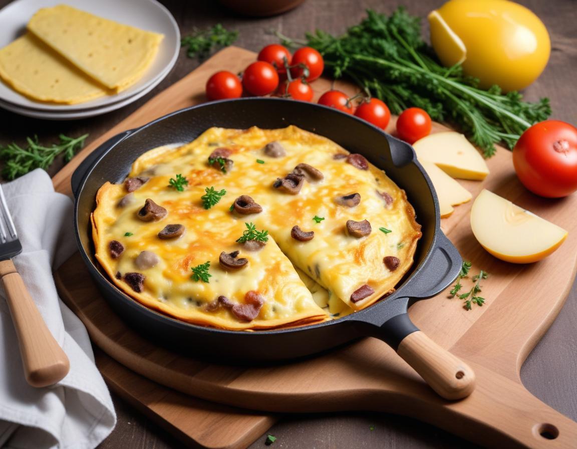 Omelette Raclette Gourmande aux Champignons