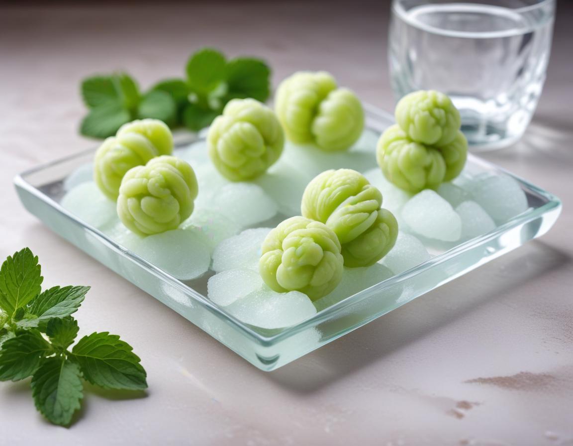 Sphères Écumeuses de Wasabi et Gingembre sur Lit de Cristal