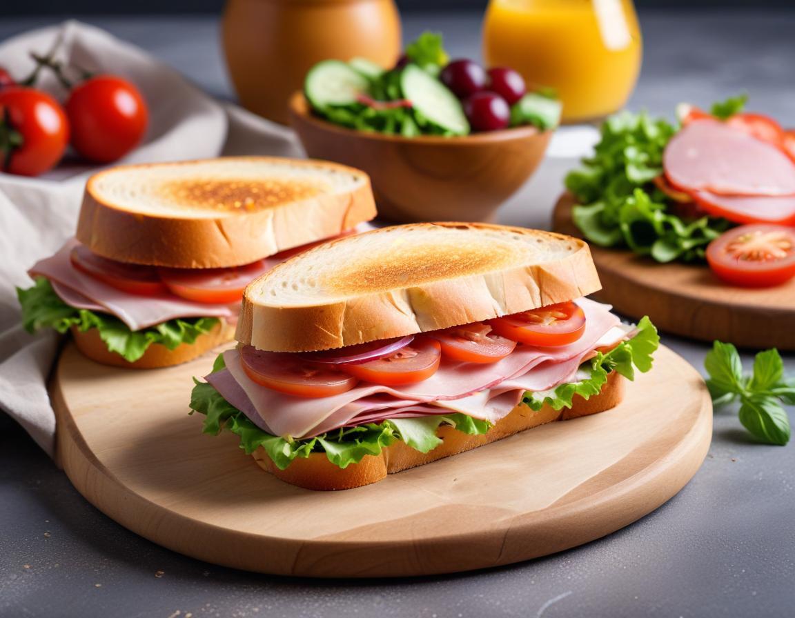 Sandwich Rustique au Jambon de Pays et Salade Fraîche