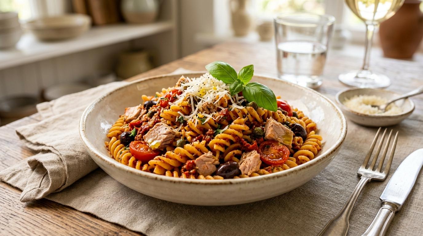 Fusilli au Thon et Pesto Rosso Méditerranéen