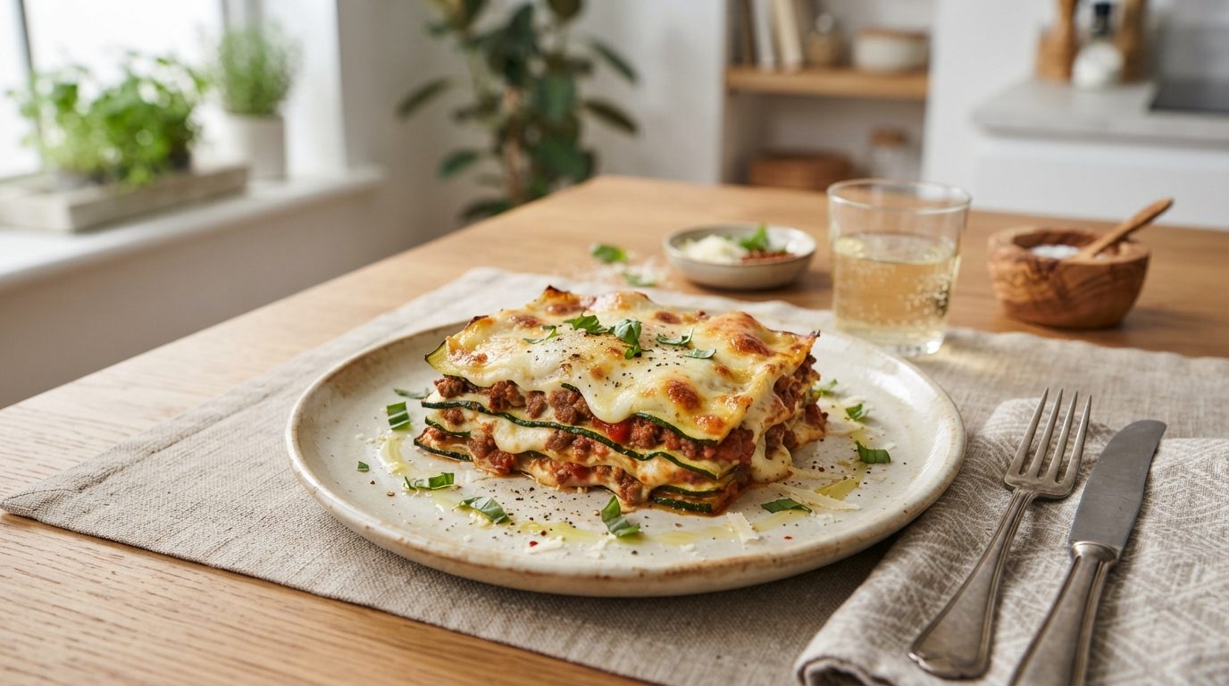 Lasagnes de courgettes aux herbes et ricotta