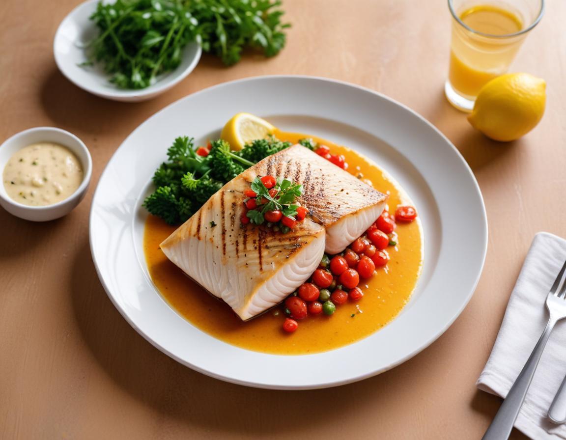 Barramundi poêlé, sauce vierge citronnée