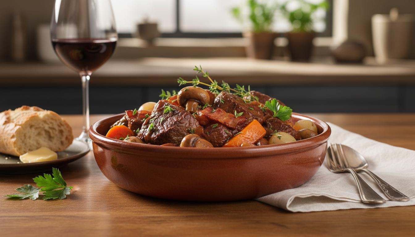 Mijoté de Boeuf Bourguignon Traditionnel