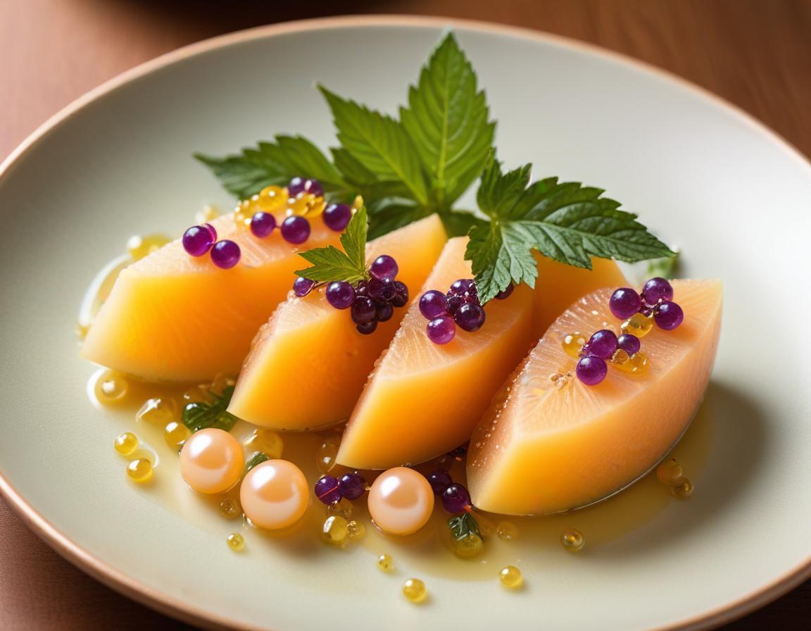 Perles de Melon Marinées au Shiso et Yuzu