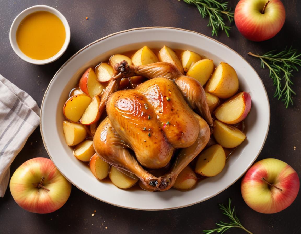 Poulet rôti miel-moutarde et pommes de terre