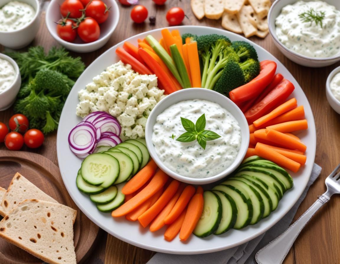 Tzatziki et légumes croquants
