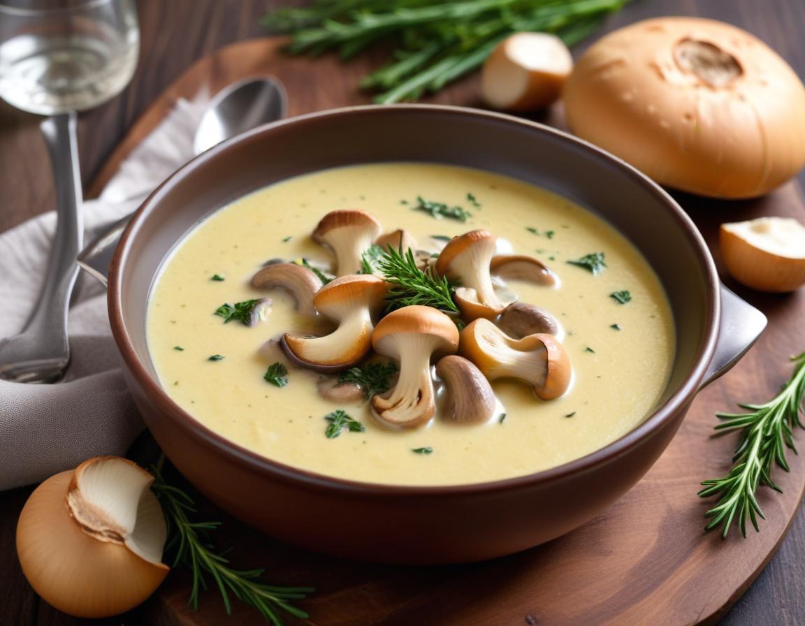 Velouté Crémeux de Champignons à l'Ail Parfumé