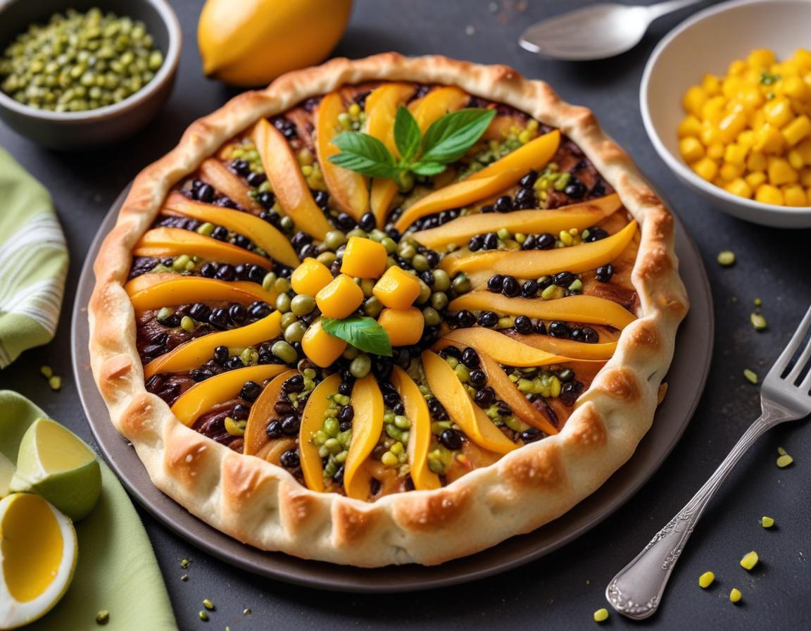 Galettes de Riz Noir aux Perles de Mangue et Éclats de Pistache