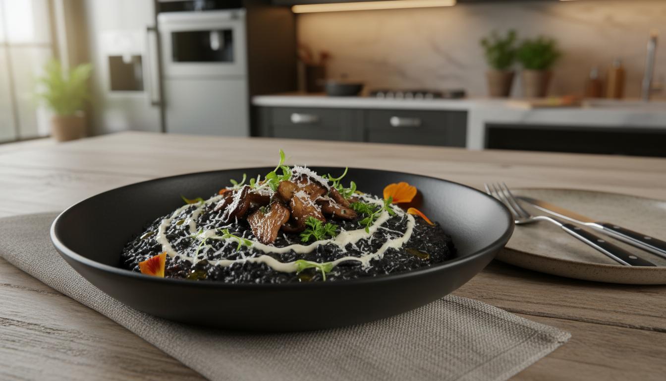 Le Risotto Noir 'ExtractValue' aux Champignons