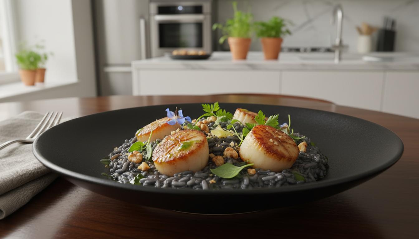 Risotto Sombre aux Noix de Saint-Jacques