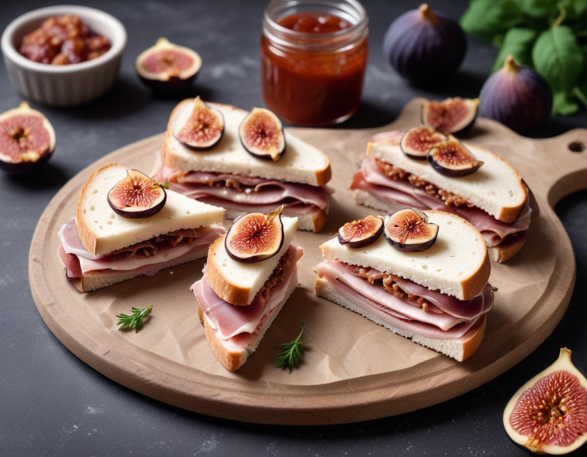 Sandwich au jambon de pays, fromage de brebis et confiture de figues