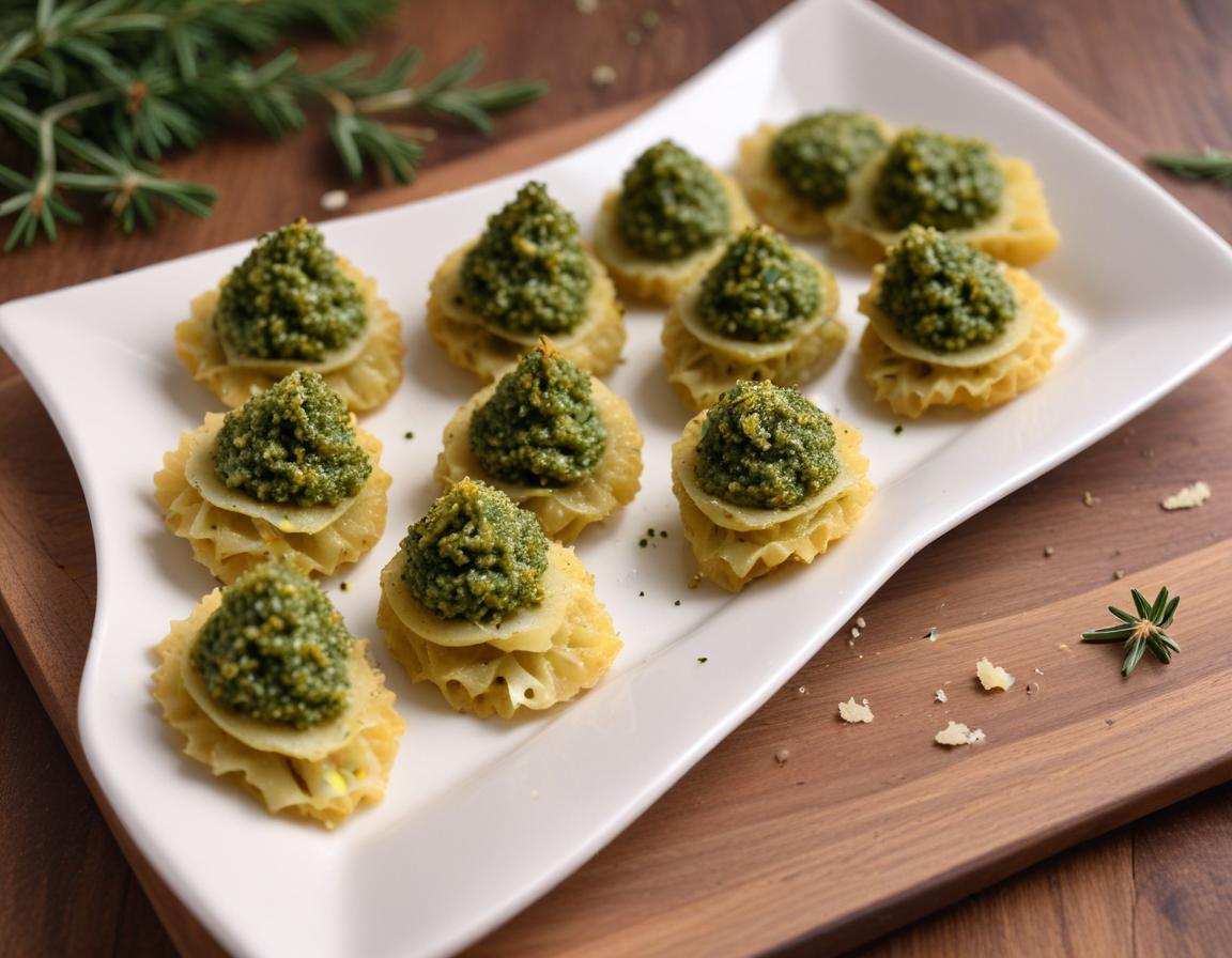 Mini Sapins Feuilletés Pesto & Parmesan