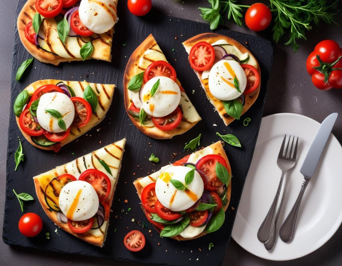 Pinsa Végétarienne aux Légumes Grillés et Mozzarella