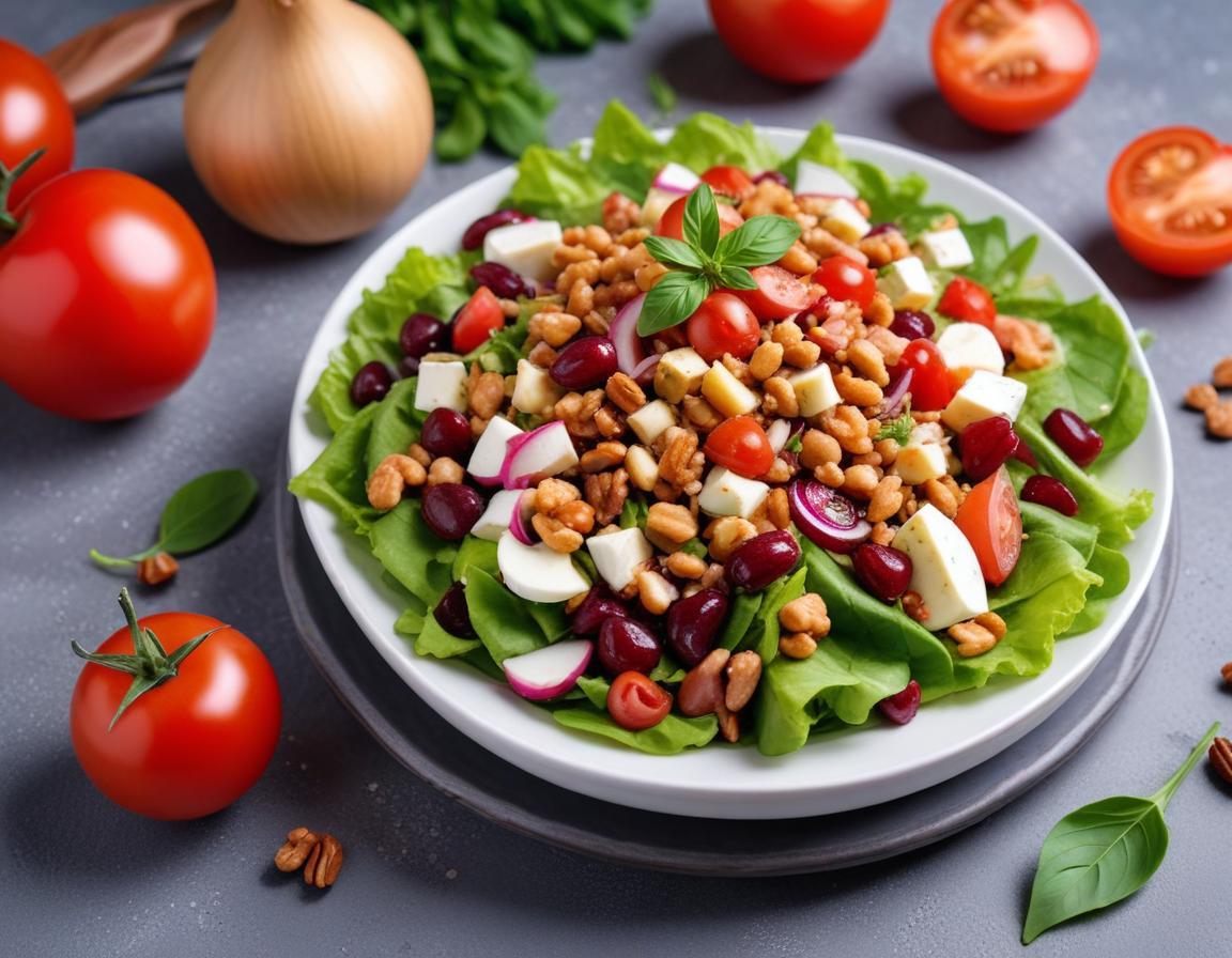Salade gourmande de magret fumé aux noix