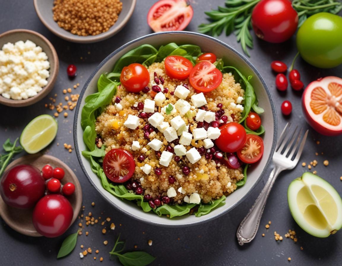 Salade de Quinoa, Feta et Grenade Rafraîchissante