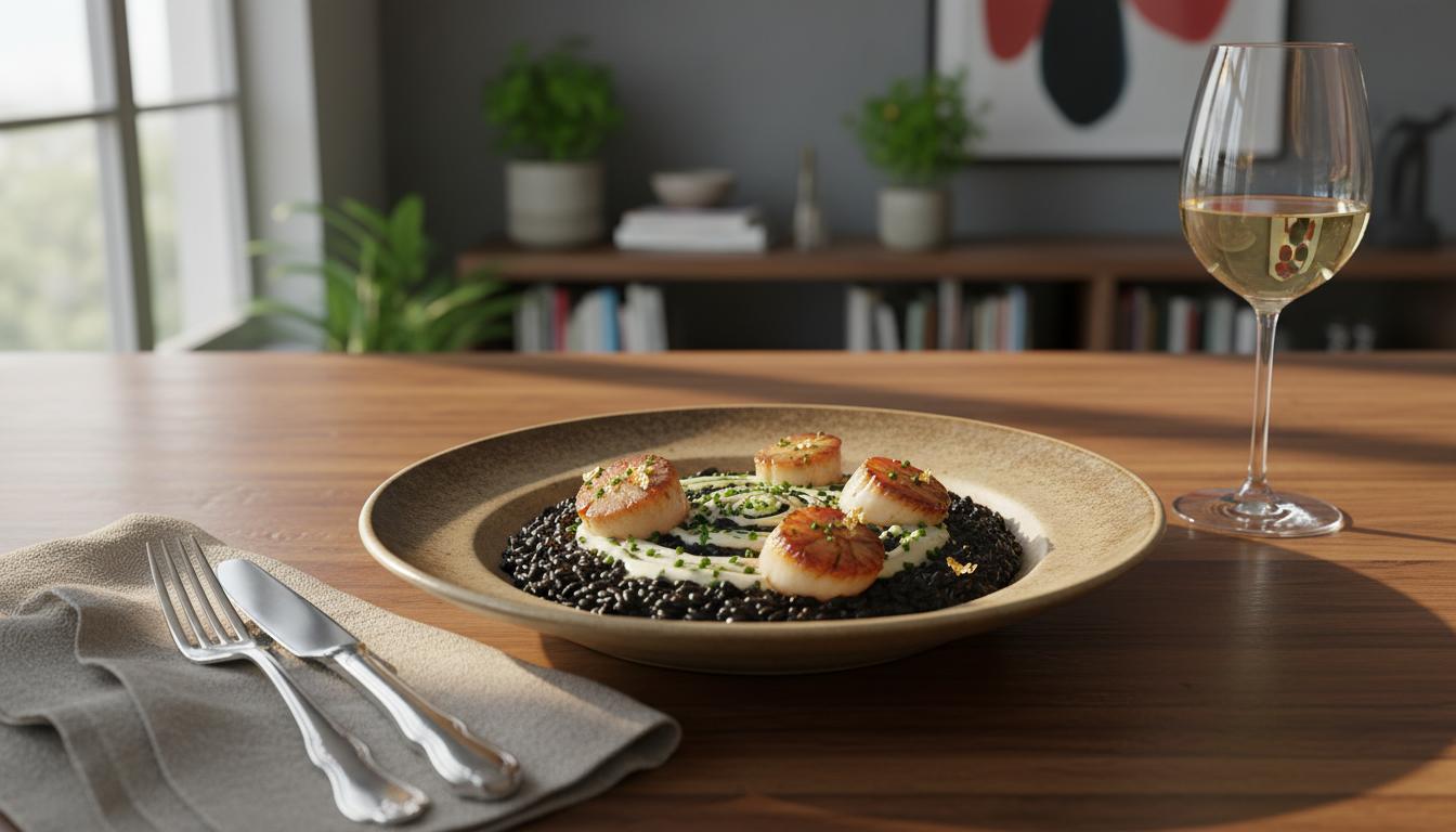 Risotto Mystère à l'Encre de Seiche