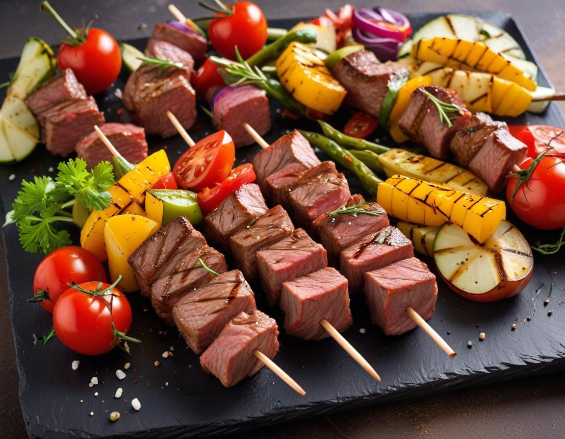 Brochettes de Bœuf Marinées et Légumes Grillés