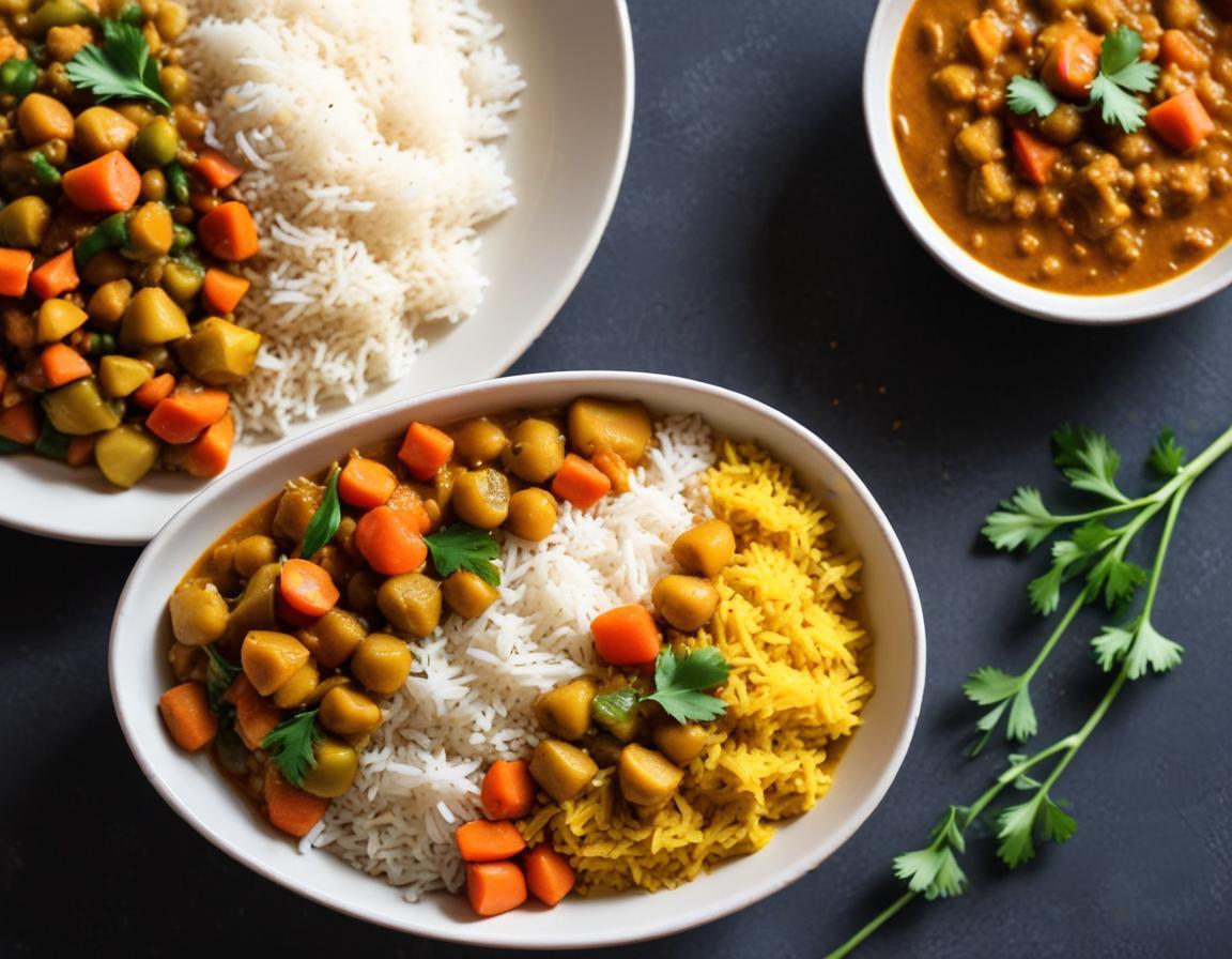 Curry de légumes de saison et riz basmati