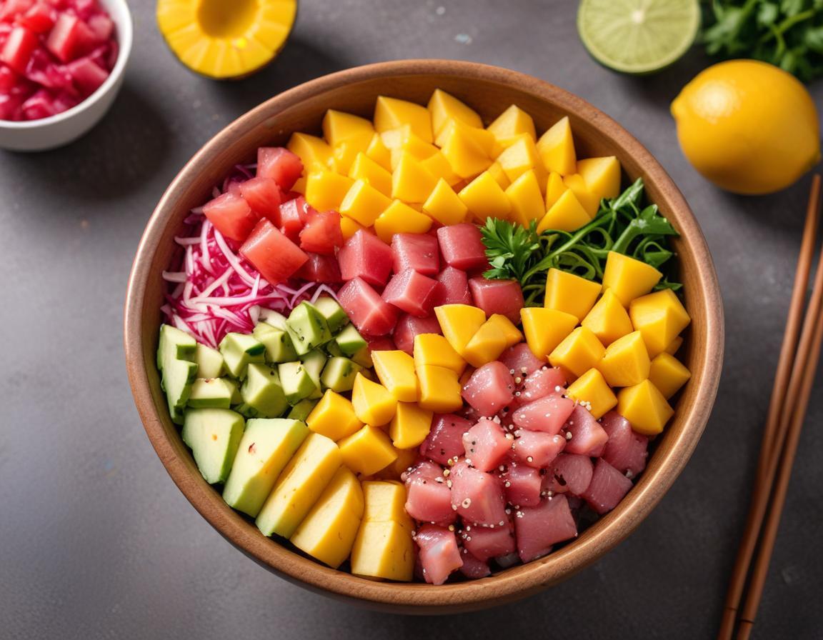 Poke Bowl Exotique au Thon et à la Mangue