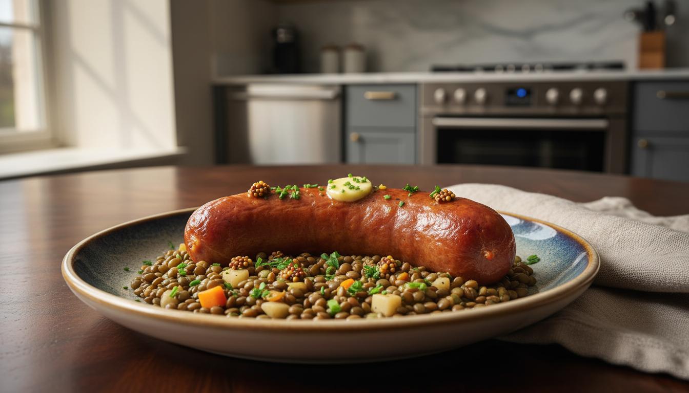 Traditionnelle Saucisse de Montbéliard Pochée