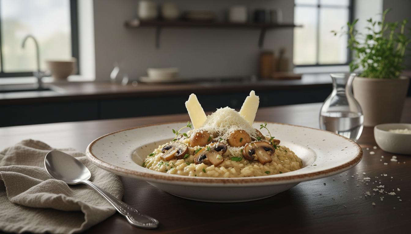 Risotto Crémeux aux Champignons de Paris et Parmesan