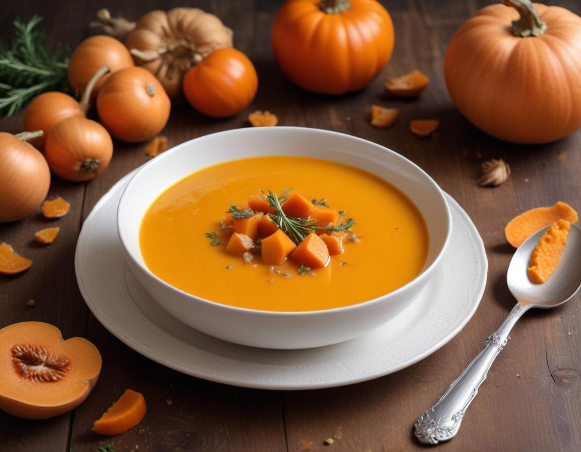 Velouté onctueux de potimarron et châtaignes