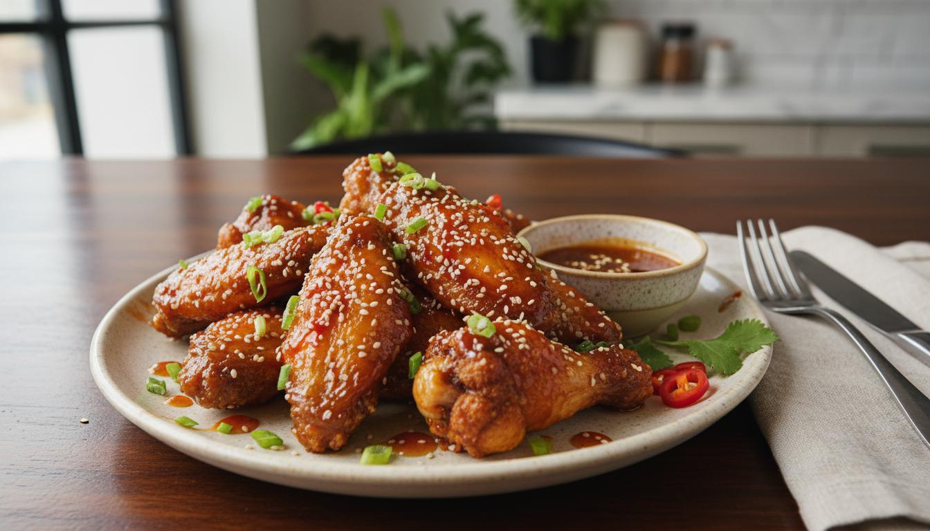 Ailes de Poulet Croustillantes au Miel et Sriracha