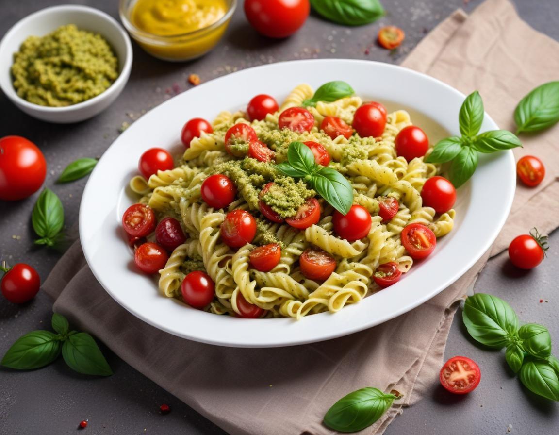 Salade de Pâtes estivale au Pesto et Tomates Cerises