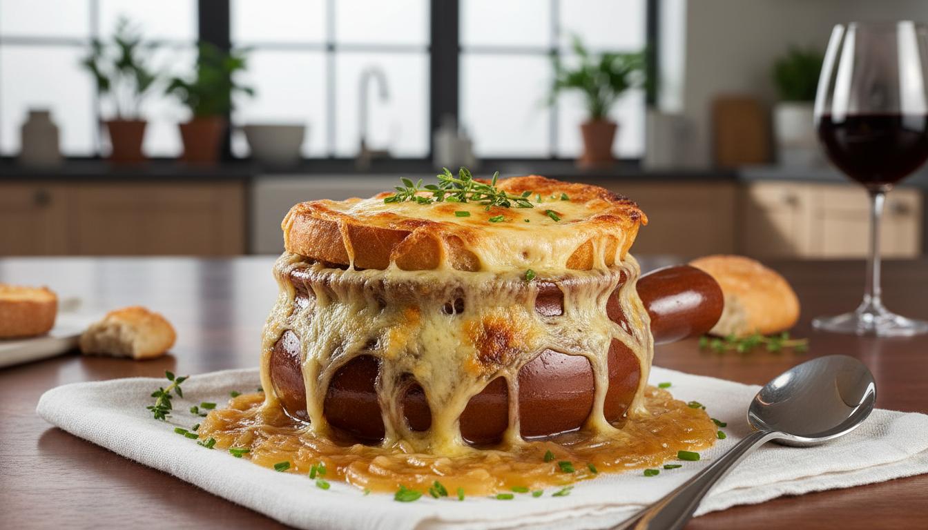 Soupe à l'oignon gratinée traditionnelle
