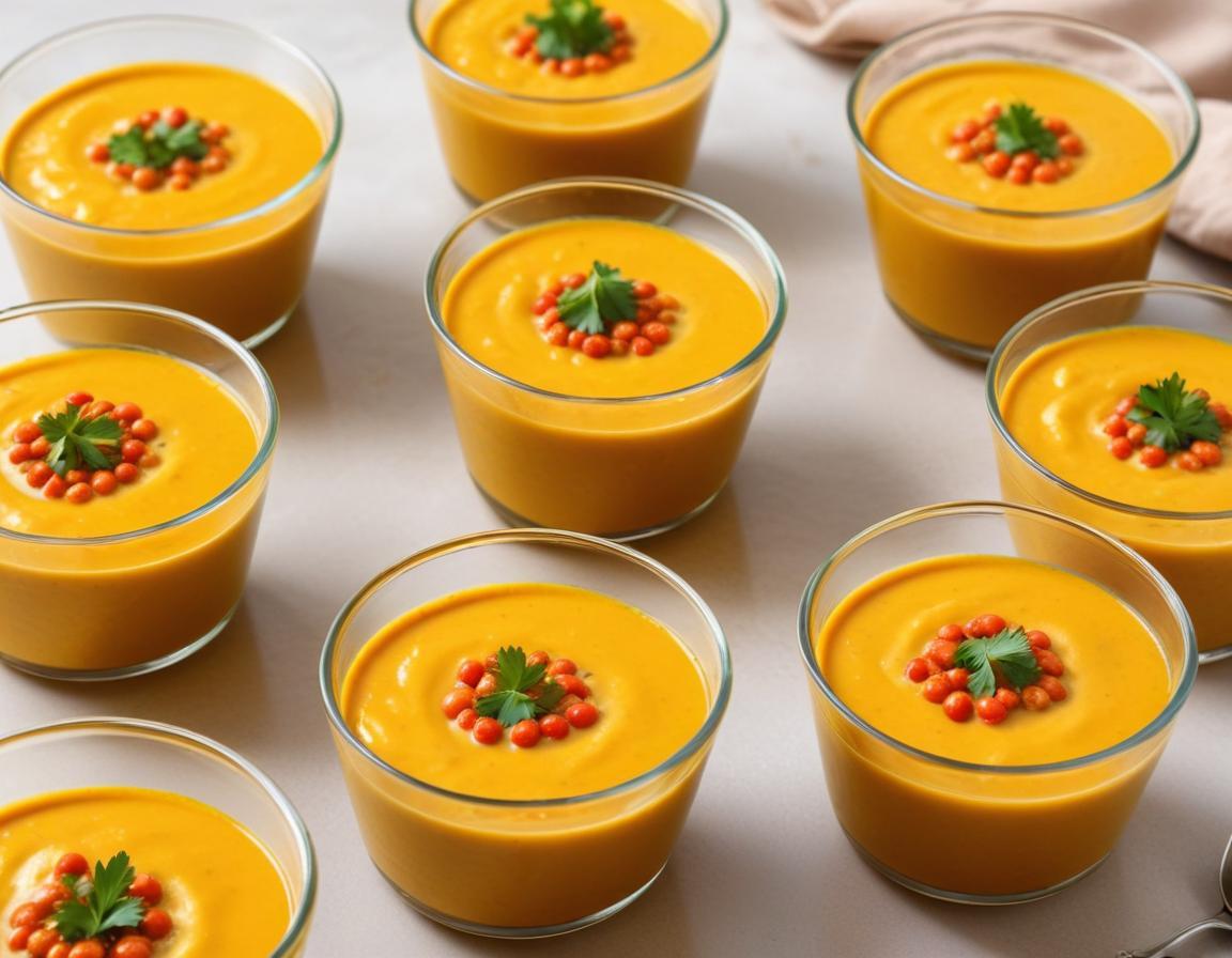 Verrines de Lentilles Corail au Curry et Crème de Coco (x14)