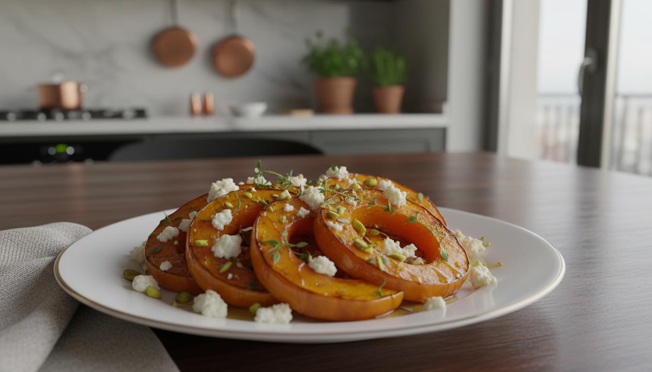 Rôti de Potimarron à la Feta et au Miel
