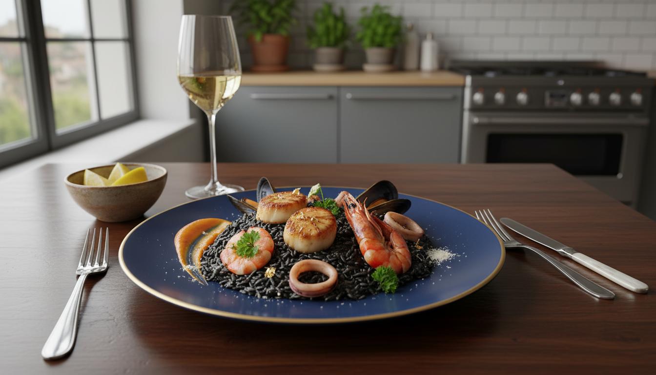 Risotto Noir aux Trésors de l'Abysse