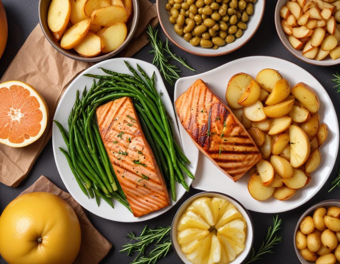 Saumon Grillé, Haricots Verts et Pommes de Terre Nouvelles