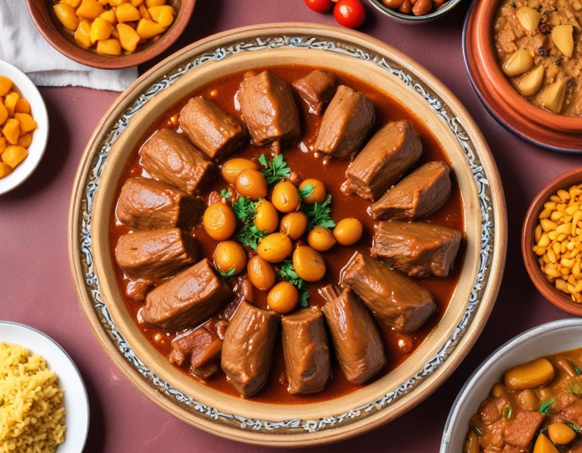 Tajine d'agneau aux pruneaux et amandes pour 12 personnes