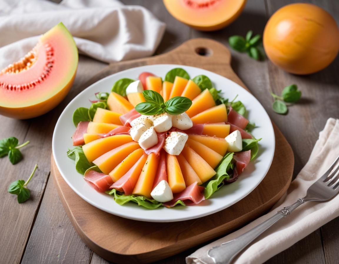 Salade Estivale Melon-Jambon Cru & Mozzarella