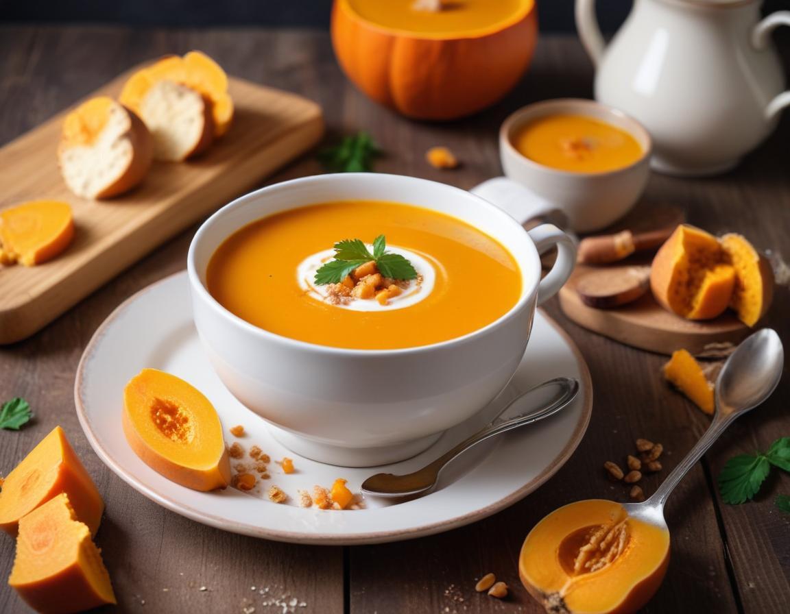 Soupe Veloutée de Courge Butternut au Lait de Coco