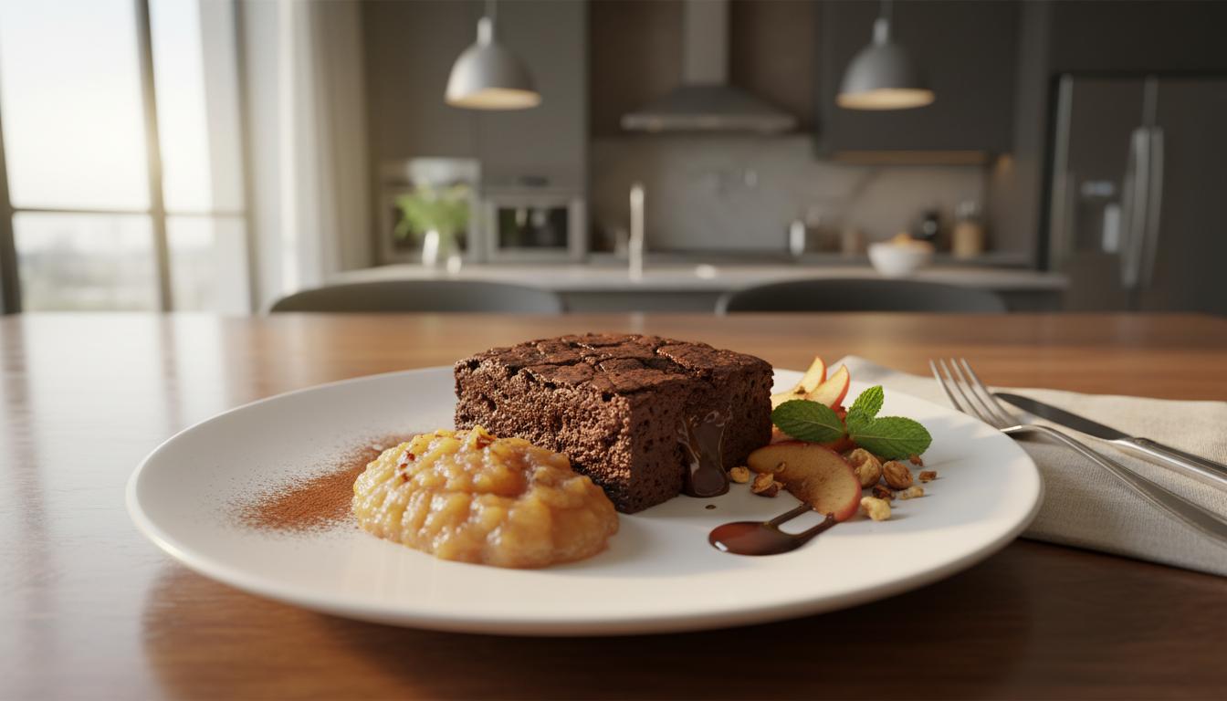 Le Brownie Intense au Chocolat et Compote de Pommes