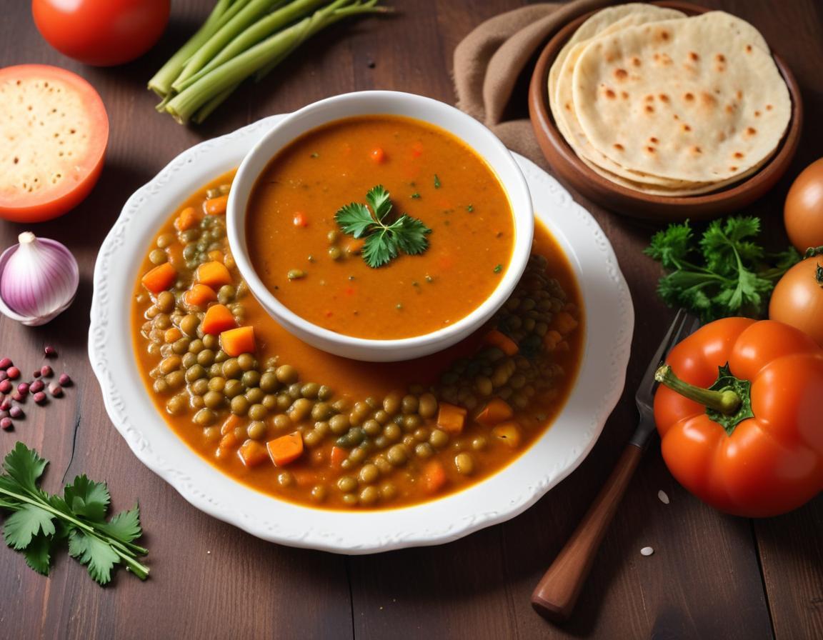 Sambar Traditionnel aux Légumes et Lentilles