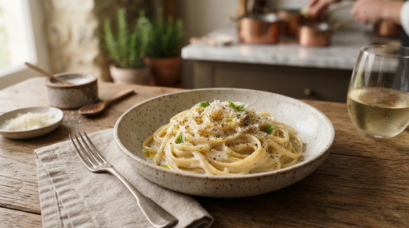 Linguine Cacio e Pepe authentiques