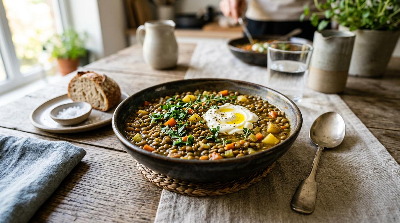 One Pot de Lentilles Vertes aux Légumes et Épices Douces